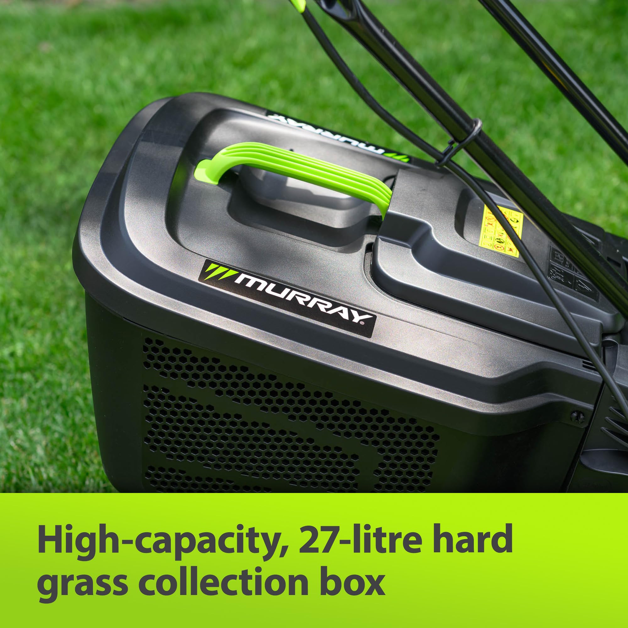 Murray Corded Electric Lawnmower 2-in-1 - Compact Lawn Mower 1200W/32cm with Grass Box 27L for Small Lawns - Ergonomic Soft Grip for Easy Grass Cutting, Overload Protection