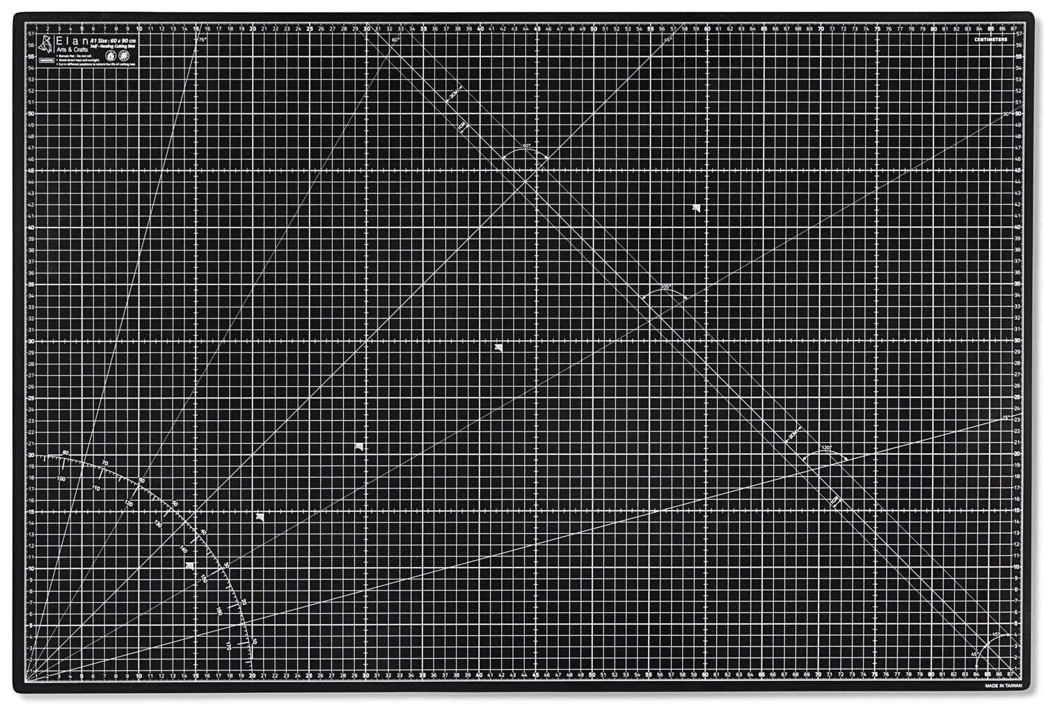 Elan A1 Cutting Mat Black and Taupe, 5-Ply Hobby Board for Crafts 90X60 CM, Large Self Healing Cutting Mat A1, Large Craft Board for Sewing