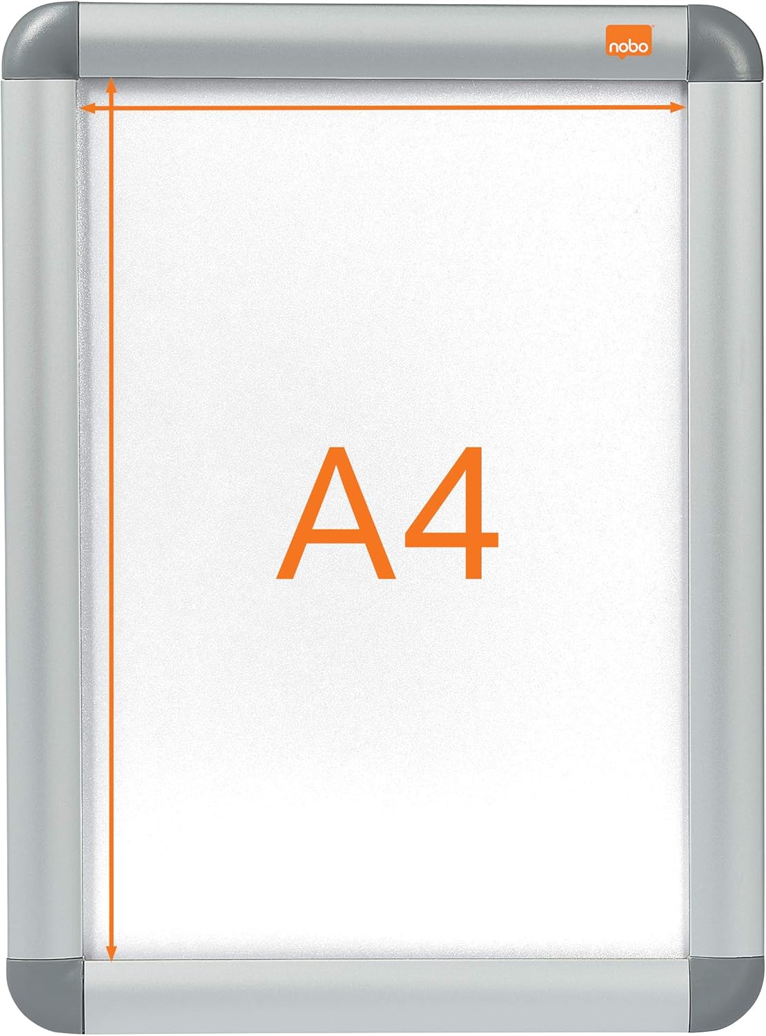 Nobo A3 Poster Frame Sign Holder With Snap Frame, Wall Mounted, Aluminium Trim, Anti-Glare Protective Cover, Premium Plus, Silver, 1902213