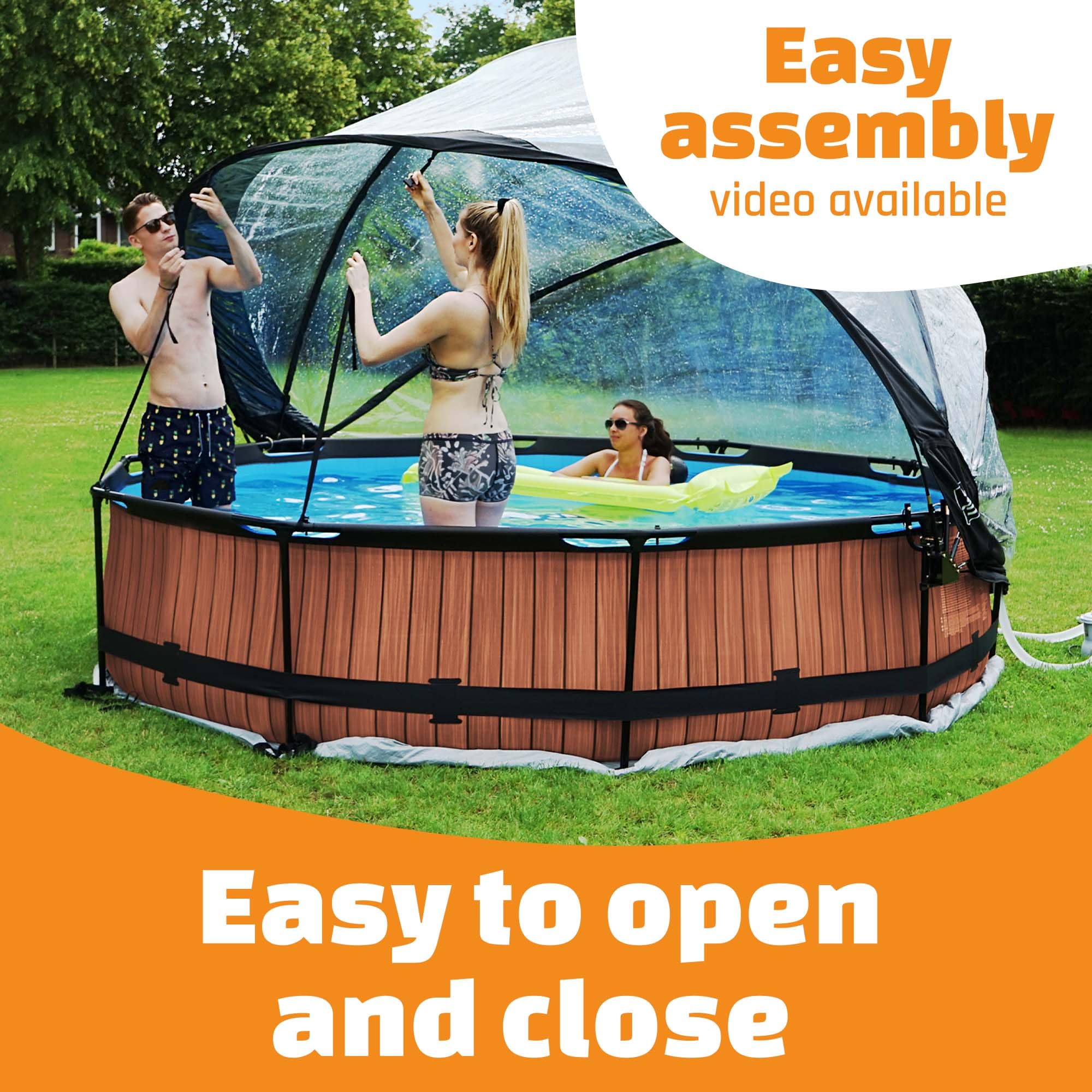 Pool Dome 10 ft - For Intex/Bestway Pools - Keeps Water Warm and Clean - Protects Against Wind and Debris - Excellent Customer Service - Universal Swimming Dome