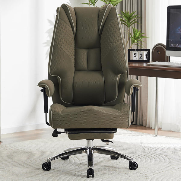 EXCEBET Ergonomic Office Chair – High Back PU Leather Executive Desk Chair with Adjustable Armrests, Swivel Computer Chair for Home/Office, Heavy Duty Support up to 400 lbs