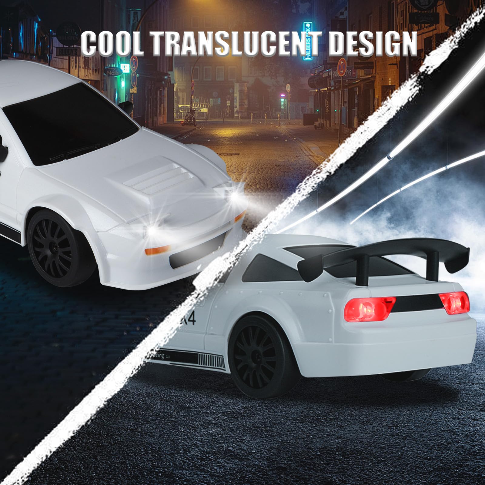 iBlivers Mini RC Drift Car with Full Proportional Throttle, 1:24 Remote Control Car 4WD Drift GT-RX7 RC Cars Vehicle High-Speed Racing RC Drifting Car Gifts Toy for Boys Kids (Pink)