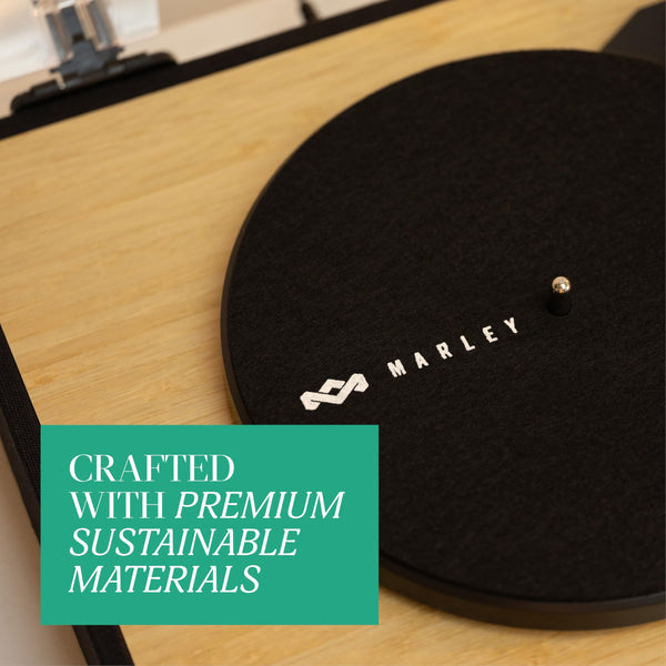 House of Marley Revolution Wireless Turntable - Bluetooth Record Player, 3-Speed Sustainably Made Vinyl Player, Easy Set Up Home Turntables for Vinyl Records with Dust Cover, Audio-Technica Cartridge