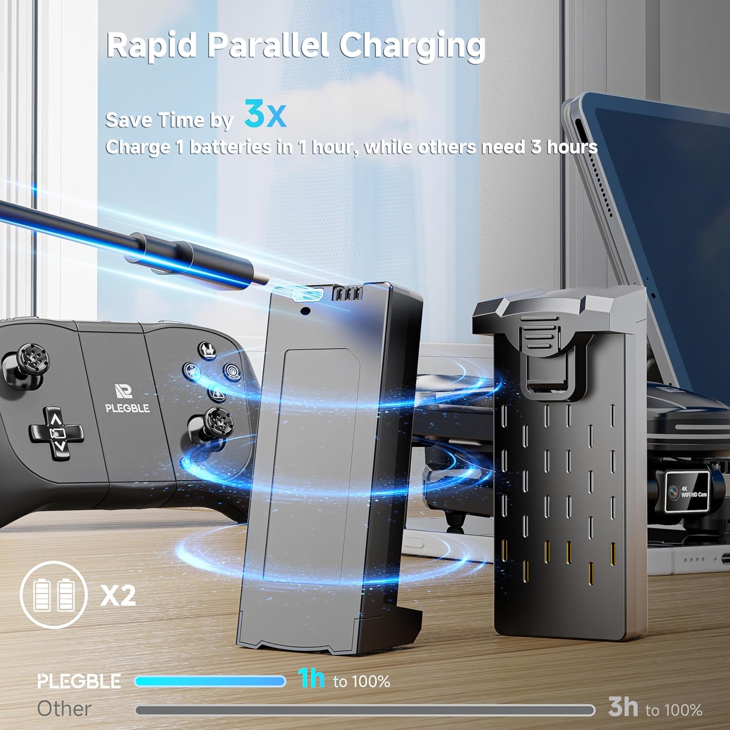 Drone with Camera 4K Professional for Adults Kids, Brushless Motor Mini Foldable RC Quadcopter, Tap Fly, Voice Control, Gesture Photography, Toys Gift for Beginners Boys 8-12