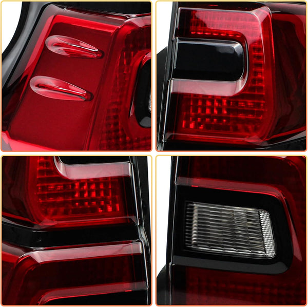 VLAND Motor LED Rear Lights compatible with Land Cruiser Prado J150 / GX460 2010-2017, w/Amber Sequential Indicator, Driver & Passenger Side - Smoked