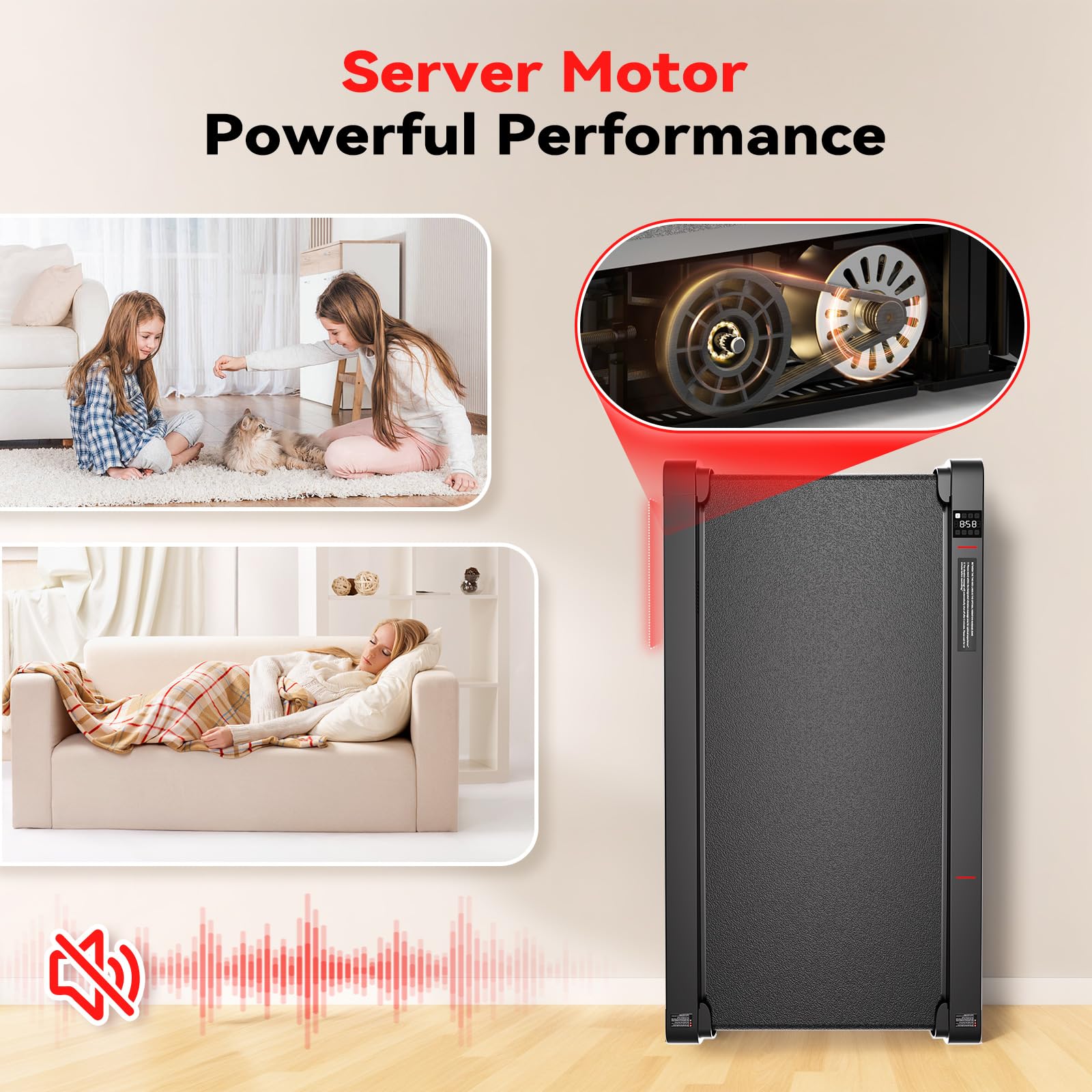 Sperax Walking Vibration Pad with APP, Treadmill 3 in 1 Under Desk Low Noise Vibration Walking Pad with Remote Control, Portable Treadmill for Home Office