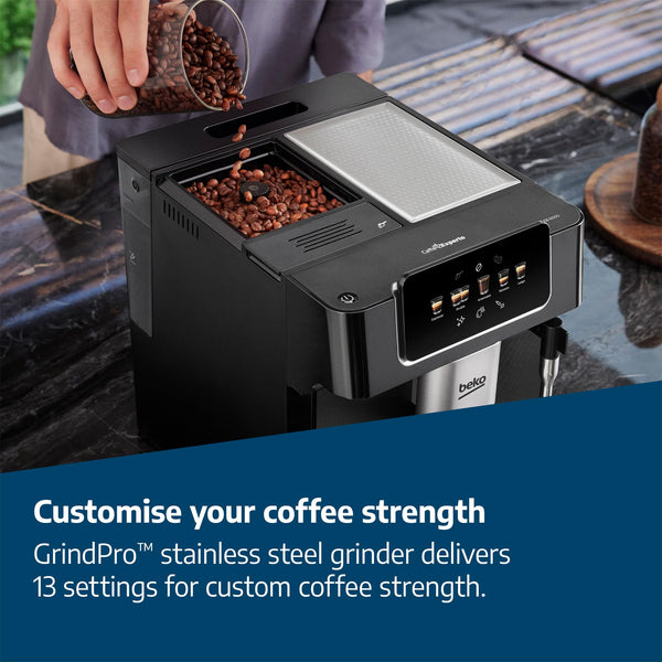 Beko Bean to Cup Coffee Espresso Machine CaffeExperto CEG7304X | Milk Jug | Colour Touch Screen Panel | 19 Bar Pressure, 2 Coffee Nozzles | Fully Automatic, Silver