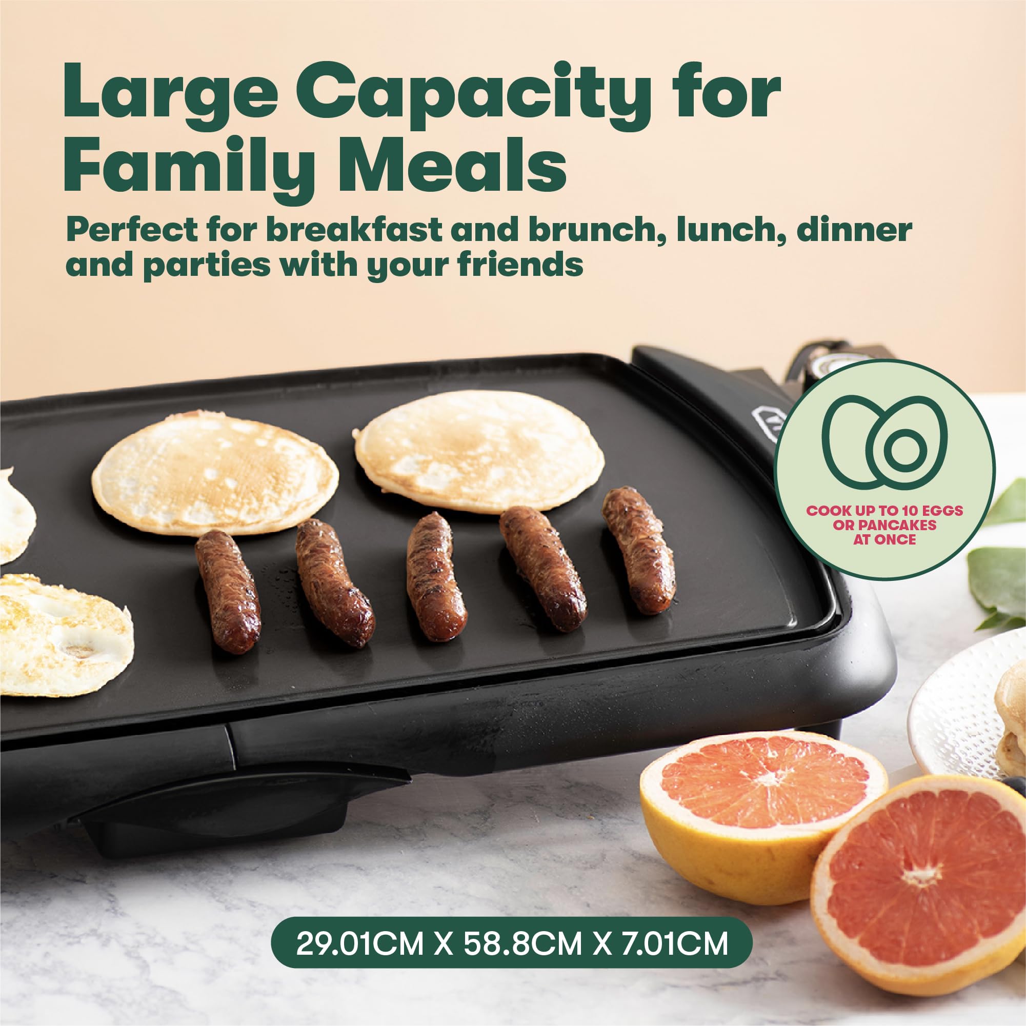 BELLA 17876 Griddle, Aluminium, Black