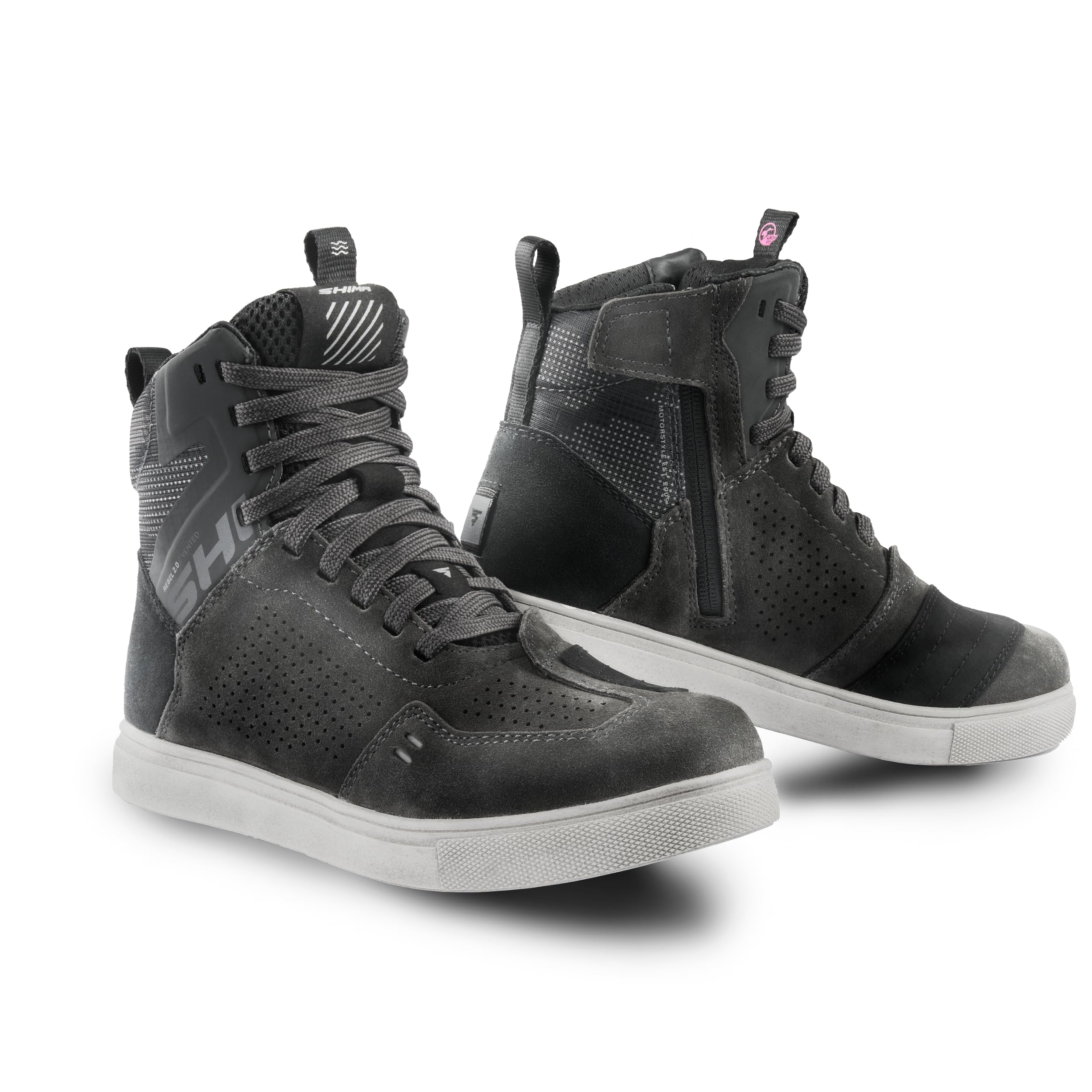 SHIMA Rebel 2.0 Motorbike Boots for Men Women Ventilated Waterproof Leather Shoes Summer Suede Motorcycle