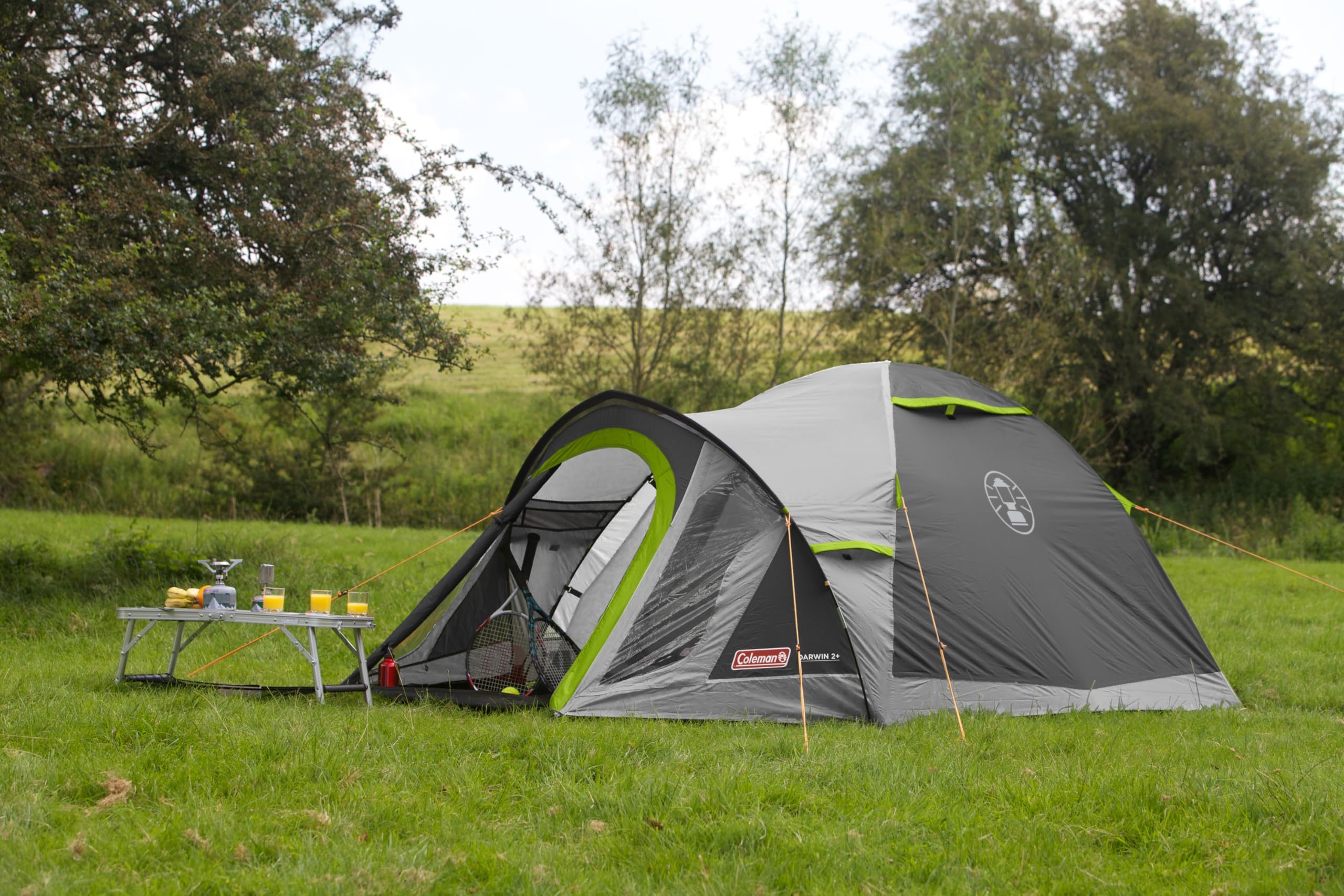 Coleman Tent Darwin 2-4 Person | Compact Lightweight Dome Tent | Models with Darkened Bedroom | Camping, Festival and Hiking Tent | 4500mm Waterproof | with Sewn-in Groundsheet