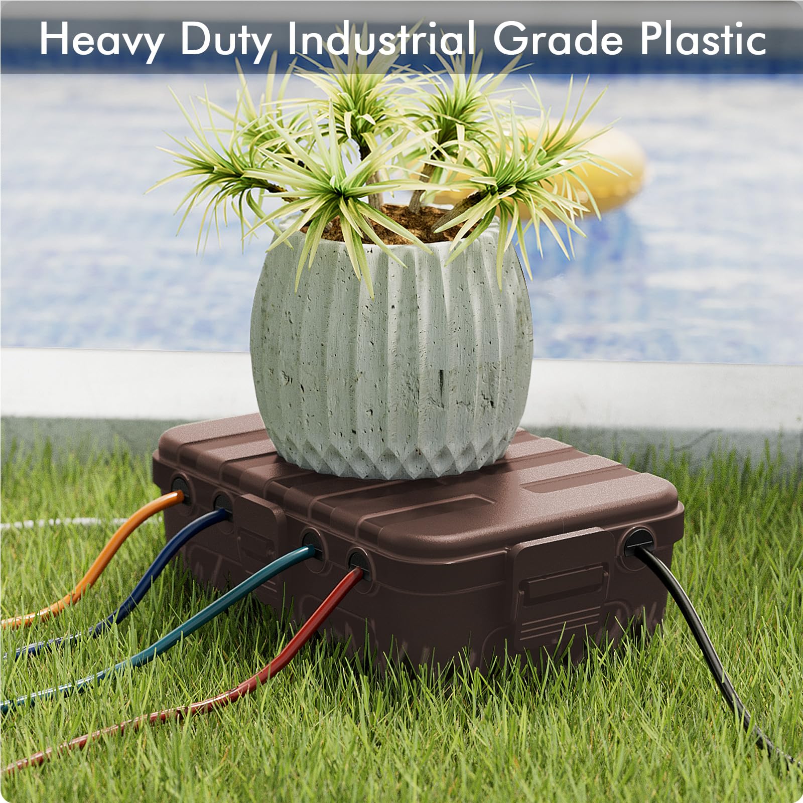 RESTMO Extra Large Waterproof Electrical Box, IP54 Weatherproof Outdoor Outlet Cover, Protect Outlet, Plug, Timer, Power Strip (Not Included), Holiday Light Decoration, 32 x 22 x 13 cm, Black