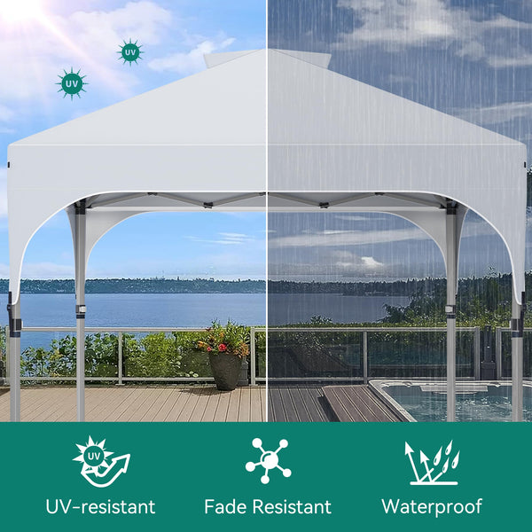 YITAHOME 2.5x2.5M Instant Heavy Duty Pop Up Gazebo, Waterproof Folding Garden Camping Party Tent Canopy Marquee with Roller Bag for Patio Markets Beach