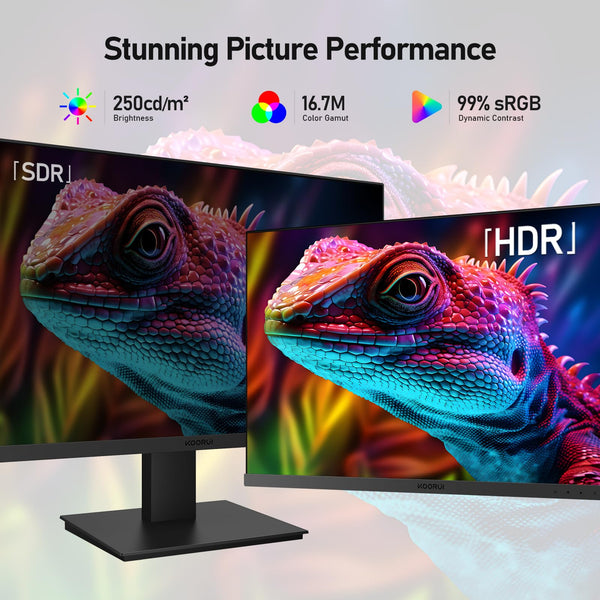 KOORUI 24 Inch Gaming Monitor, 165Hz, FHD 1080p, 1ms, IPS, Adaptive Sync, HDMI/DP, Tilt Adjustable, Eye Care, VESA Wall Mountable