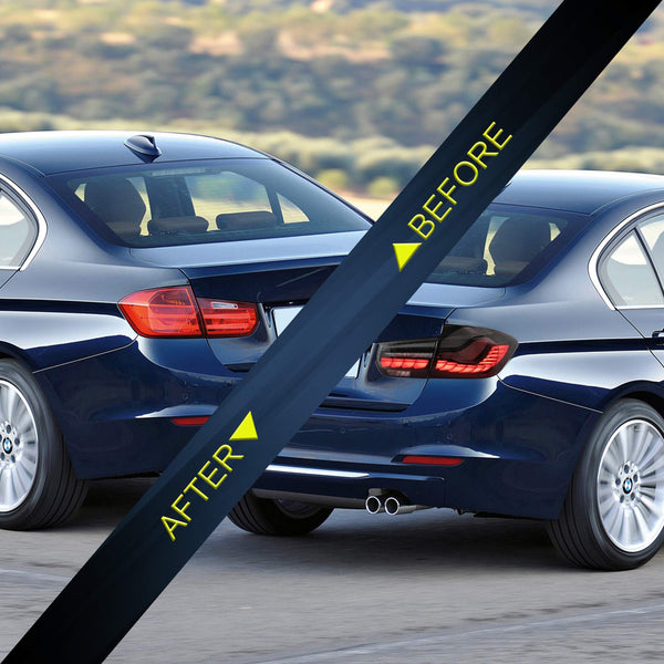 VLAND OLED Rear Lights Compatible with 2013-2018 BMW 3 Series F30 F35 F80 320i 328i 335i Sedan (Not for F31 F34), Tail Lights with Sequential Indicators, E-mark, Red