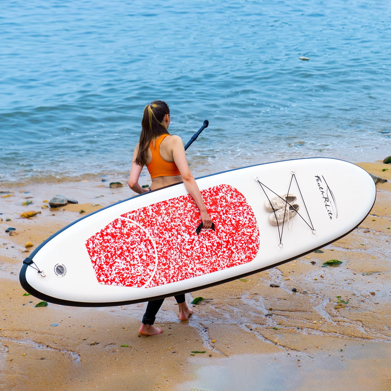 FEATH-R-LITE 10' &11' Inflatable Ultra-Light Stand Up Paddle Board for All Skill Levels Included with SUP, Adj Paddle, Pump, Backpack, Leash