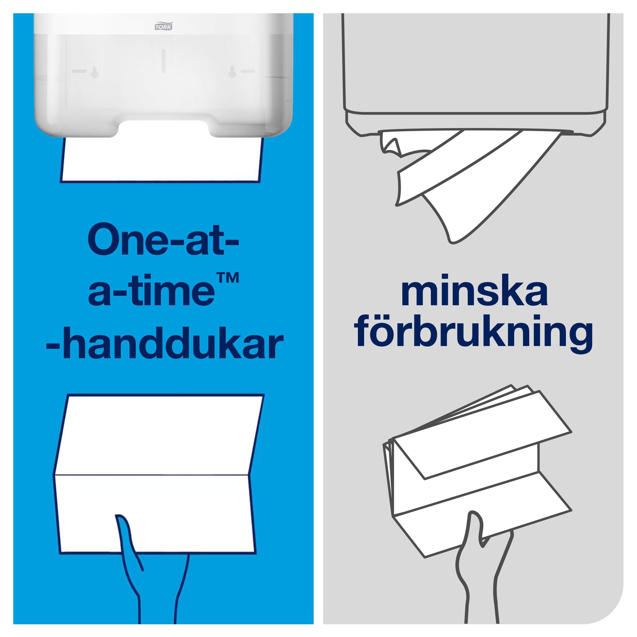 Tork Singlefold/C-Fold Hand Towel Dispenser 553000 - H3 Paper Towel Dispenser - Slim, One-at-a-Time Dispensing, White