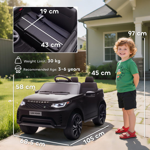 AIYAPLAY Land Rover Discovery Licensed 12V Electric Car for Kids, Ride on SUV with Remote Control, 4 Wheel Suspension System, Slow Start, LED Lights, Music, for 3-6 Years Old, Khaki