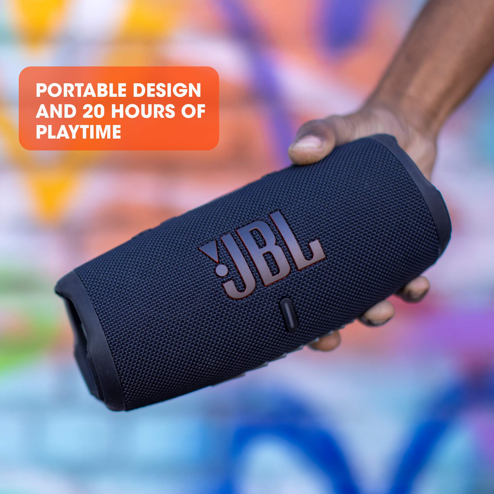 JBL Charge 5 Portable Bluetooth Speaker with Deep Bass, IP67 Waterproof and Dustproof, 20 Hours of Playtime, Built-In Powerbank, Black