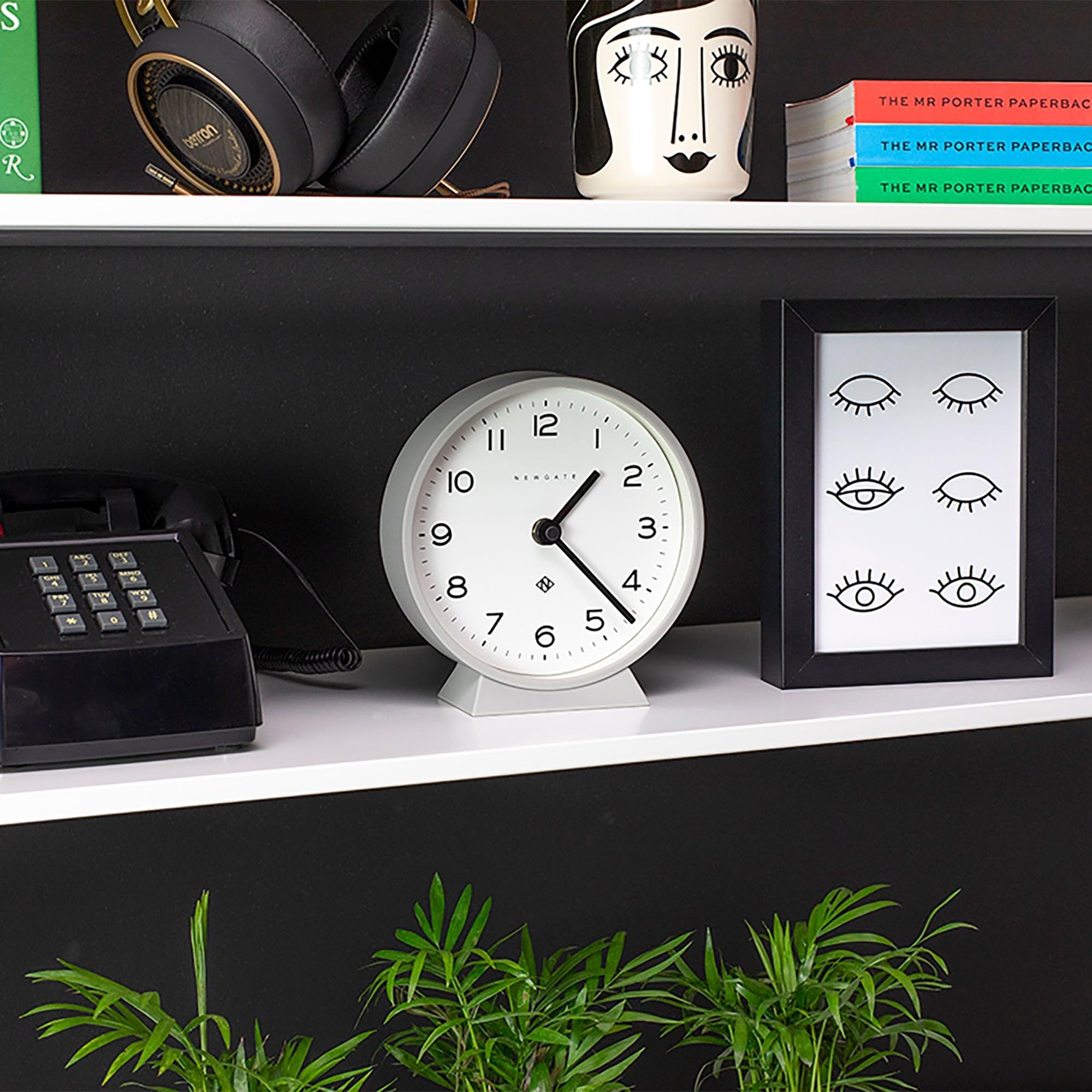 NEWGATE? M Mantel Silent Sweep Mantel Clock - 'No Tick' - A Modern Mantelpiece Clock - Small Mantel Clocks - Minimalist Dial - (Grey)