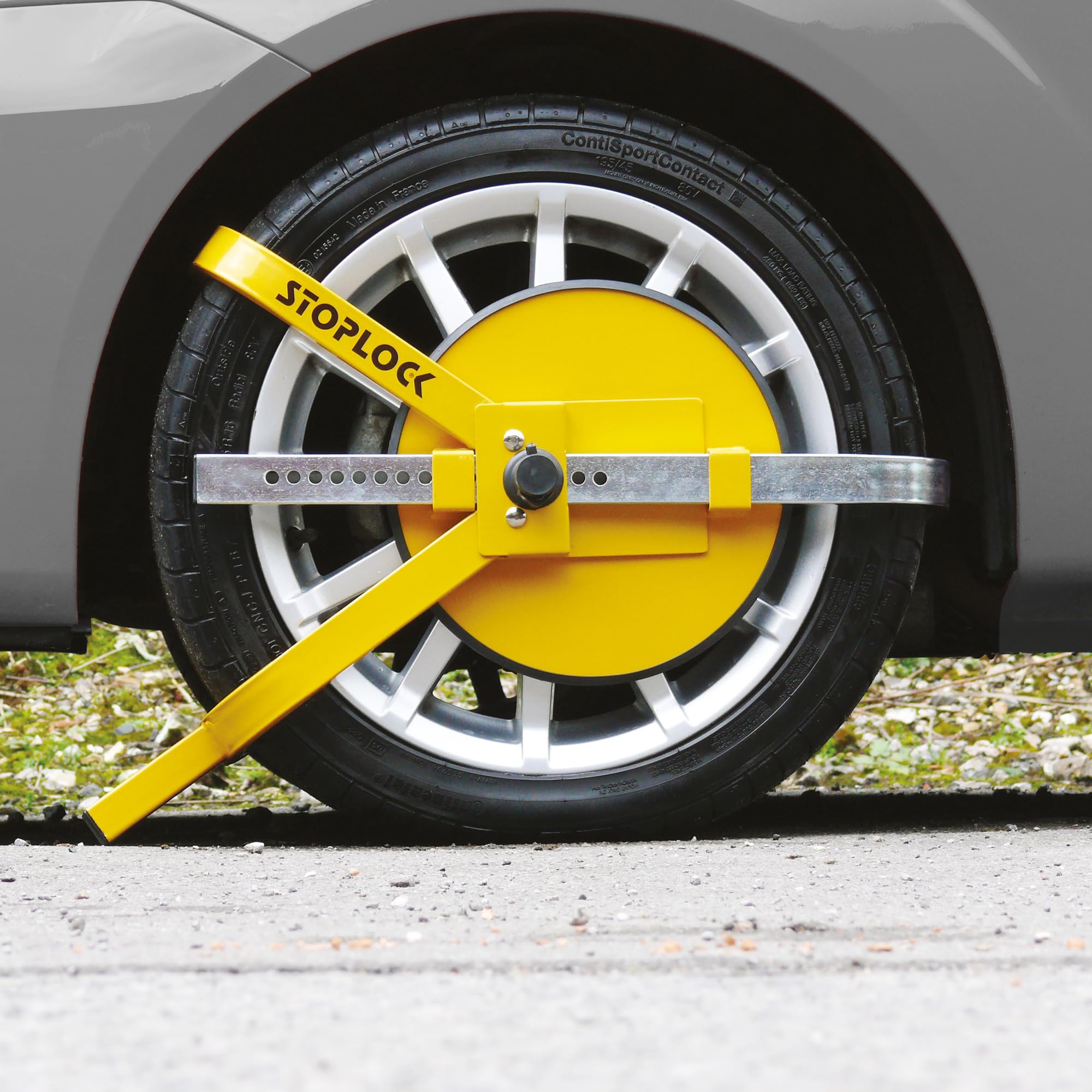 Stoplock Wheel Clamp HG 400-00 - Anti-Theft Lock Device for Small-Wheeled Cars Caravans Trailers With 13" to 15" Wheels , Yellow