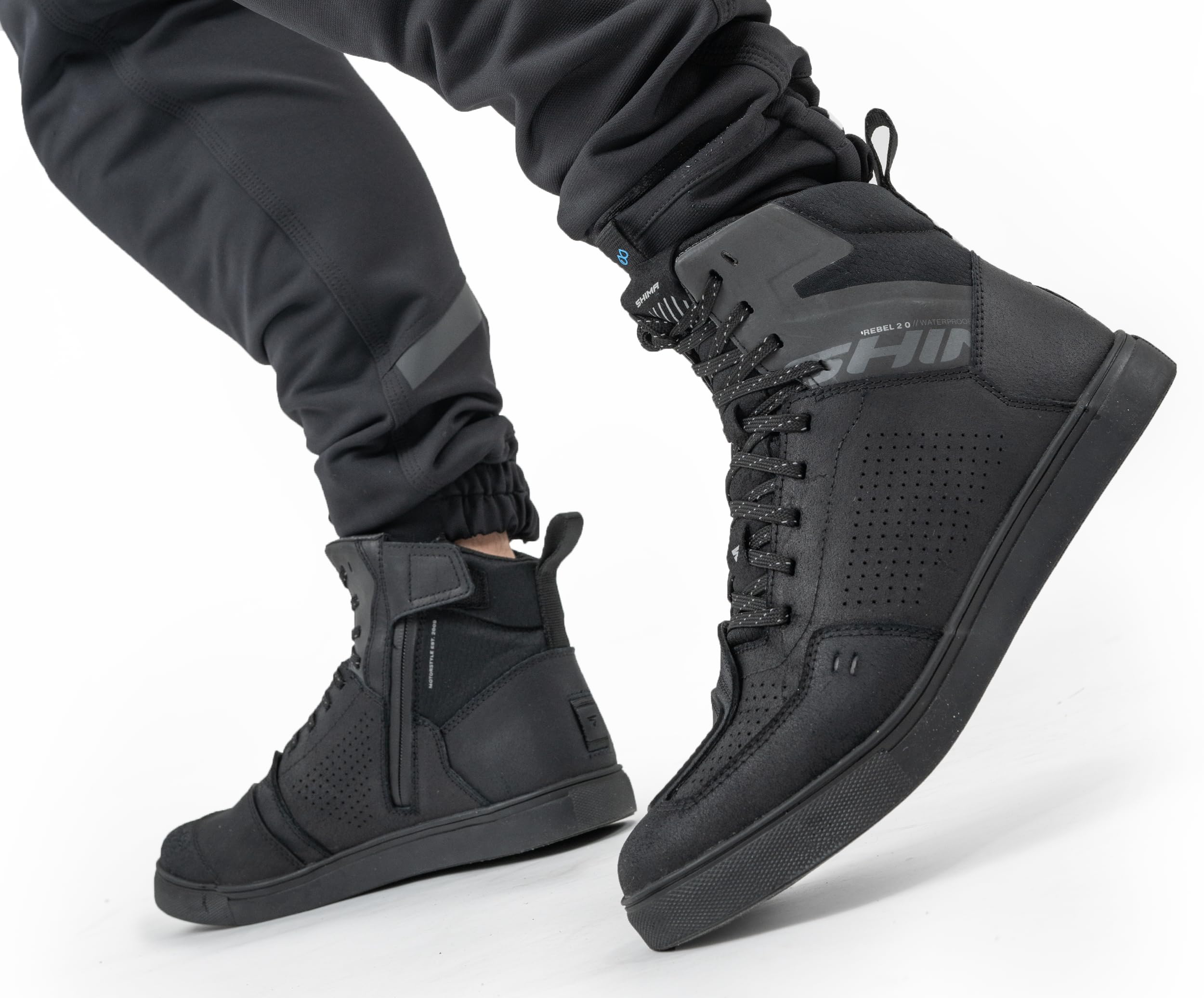 SHIMA Rebel 2.0 Motorbike Boots for Men Women Ventilated Waterproof Leather Shoes Summer Suede Motorcycle