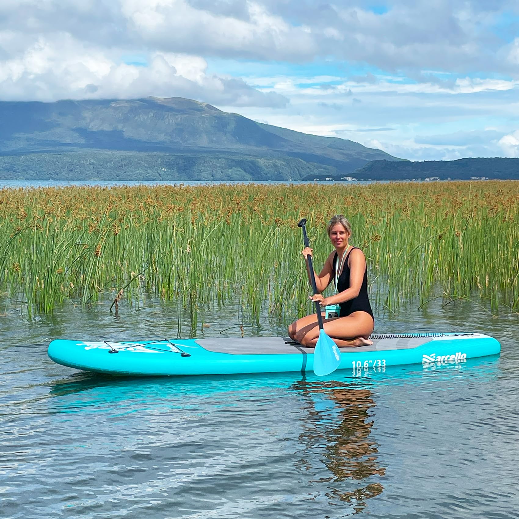 Paddle Board, Inflatable Stand Up Paddle Board, 10‘6/11' ×33"×6" Ultra-light SUP Board with Hand Pump, Leash, Repair Kit, Waterproof Phone Case and Waterproof Bag, Paddle Board for Adults