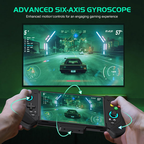 HELLCOOL Switch Pro Controller for Switch/OLED,Switch Controller for Handheld Grip with Hall Effect Joystick,One-Piece Switch Joycon with Turbo/Programmable/6-Axis/Vibration/RGB/4 Card Slot(Black)