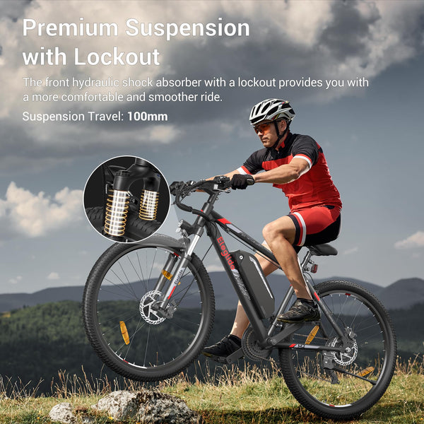 Eleglide Electric Bike, M2 27.5''/29'' Electric Bicycle for Adults, E Mountainbike, 36V 15.6Ah Removable Battery,Max Range 130KM, Dual Hydraulic Disk Brake, 21 Speed, APP