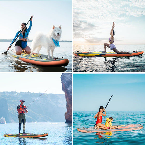 10'6" Inflatable Stand Up Paddle Board with Kayak Conversion Kit, Complete SUP Set Paddle Boards for Adults, with Single/Double Paddle, Kayak Seat, Backpack and More Accessories