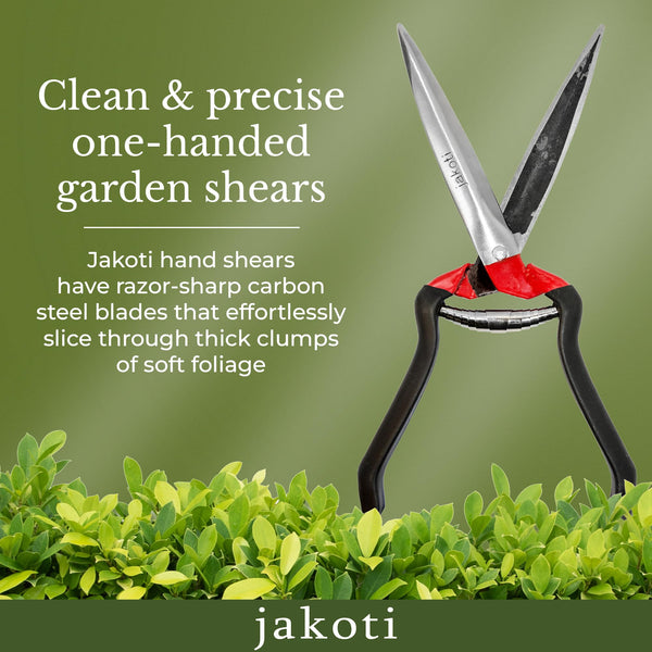 Jakoti Hand Shears (L30cm) One Handed Garden Shears for Grasses, Topiary & Pruning. Ultra Sharp Sheep Shears for Dagging, Shearing & Trimming. 15cm