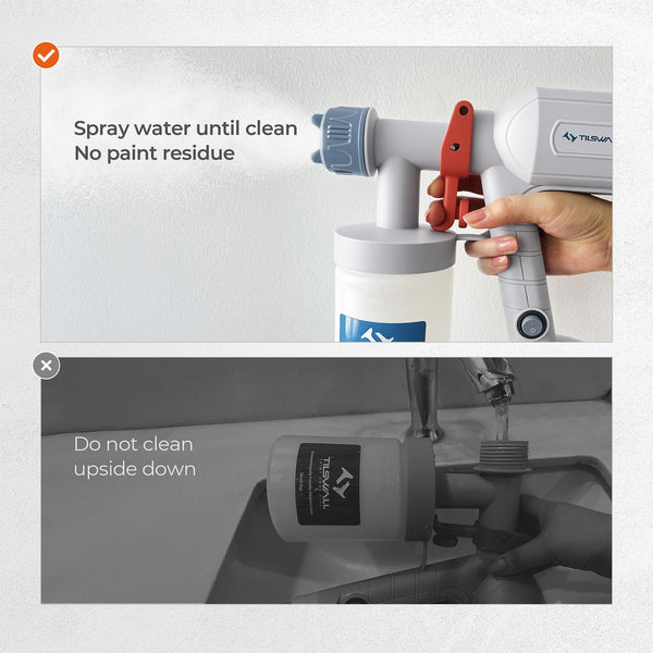 Tilswall Paint Sprayer, Ultra-Light Electric Paint Spray Gun with 600ml Detachable Cup, 2 Nozzles & 3 Patterns - Perfect for Fences, Sheds, Walls, Ceilings, Furniture, Cabinets, Garden & DIY, White