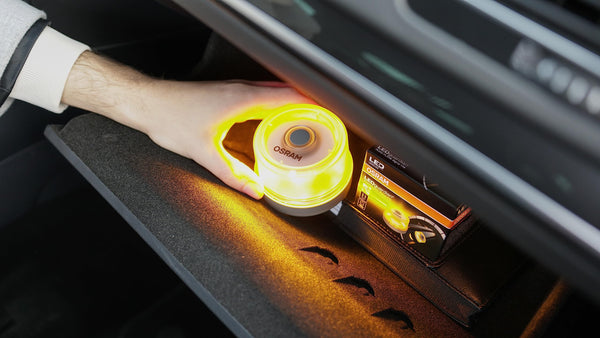 OSRAM LEDSL102 Ledguardian Road Flare Sign V16 Emergency Light for Cars, Breakdown Light, Car Emergency Beacon, Round Safety Warning Light for Vehicles and Motorcycles