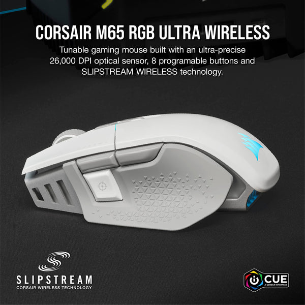 CORSAIR M65 RGB ULTRA WIRELESS Tunable FPS Gaming Mouse – 26,000 DPI – Sub-1ms Wireless – Weight System – Up to 120hrs Battery – iCUE Compatible – PC, Mac, PS5, PS4, Xbox – Black