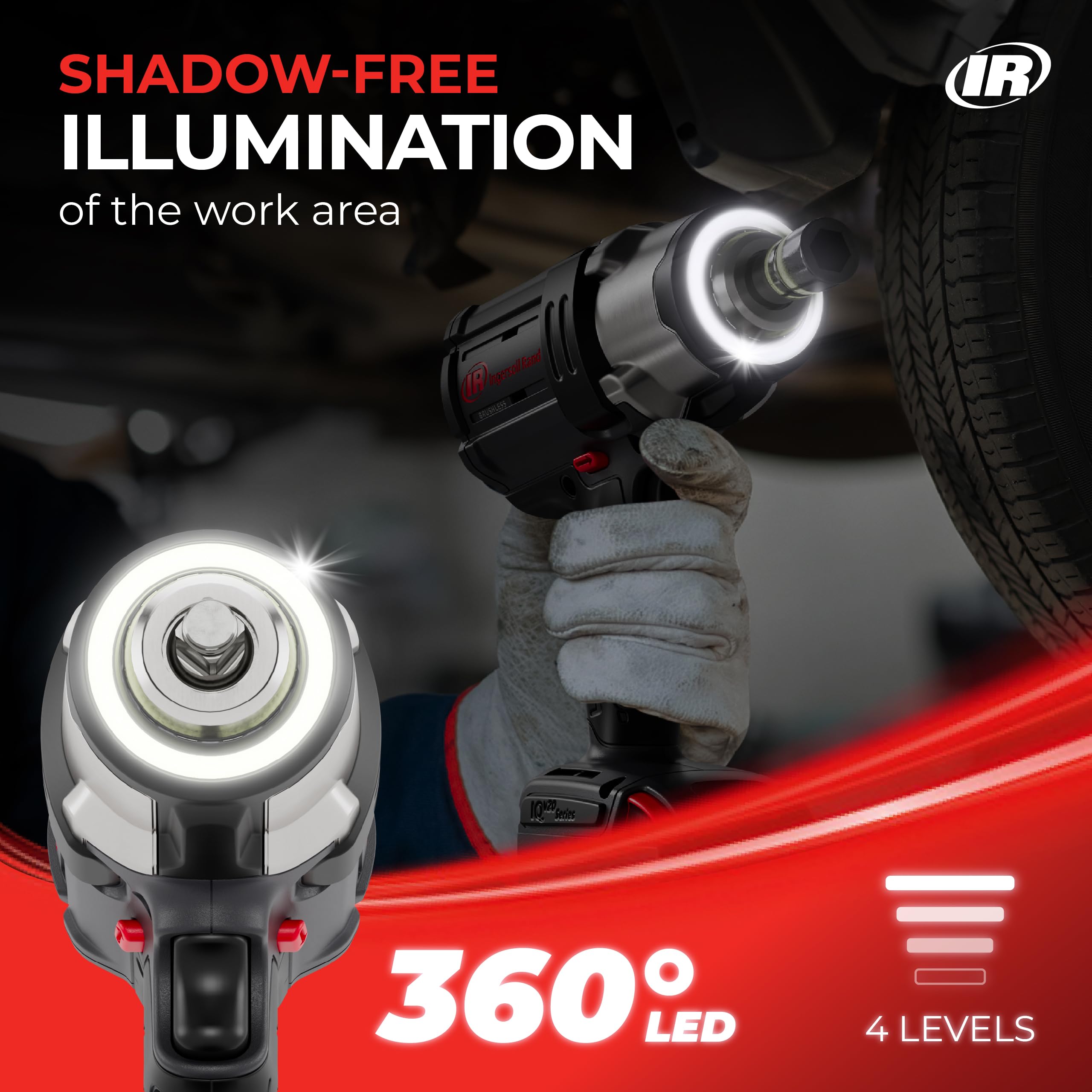 Ingersoll-Rand W7172-K22B-EU Impact Wrench, 3/4 Inch 20V Cordless Impact Wrench, 2X BL2022 Li-Ion Batteries 5.0 Ah + Charger Kit (UK Plug) in Case