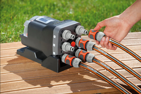 Gardena Water Distributor automatic: 6-point distributor, simple operation, space-saving, allows flexible use, ideal even at low water pressure, 3/4 inch outer threads (1197-20)