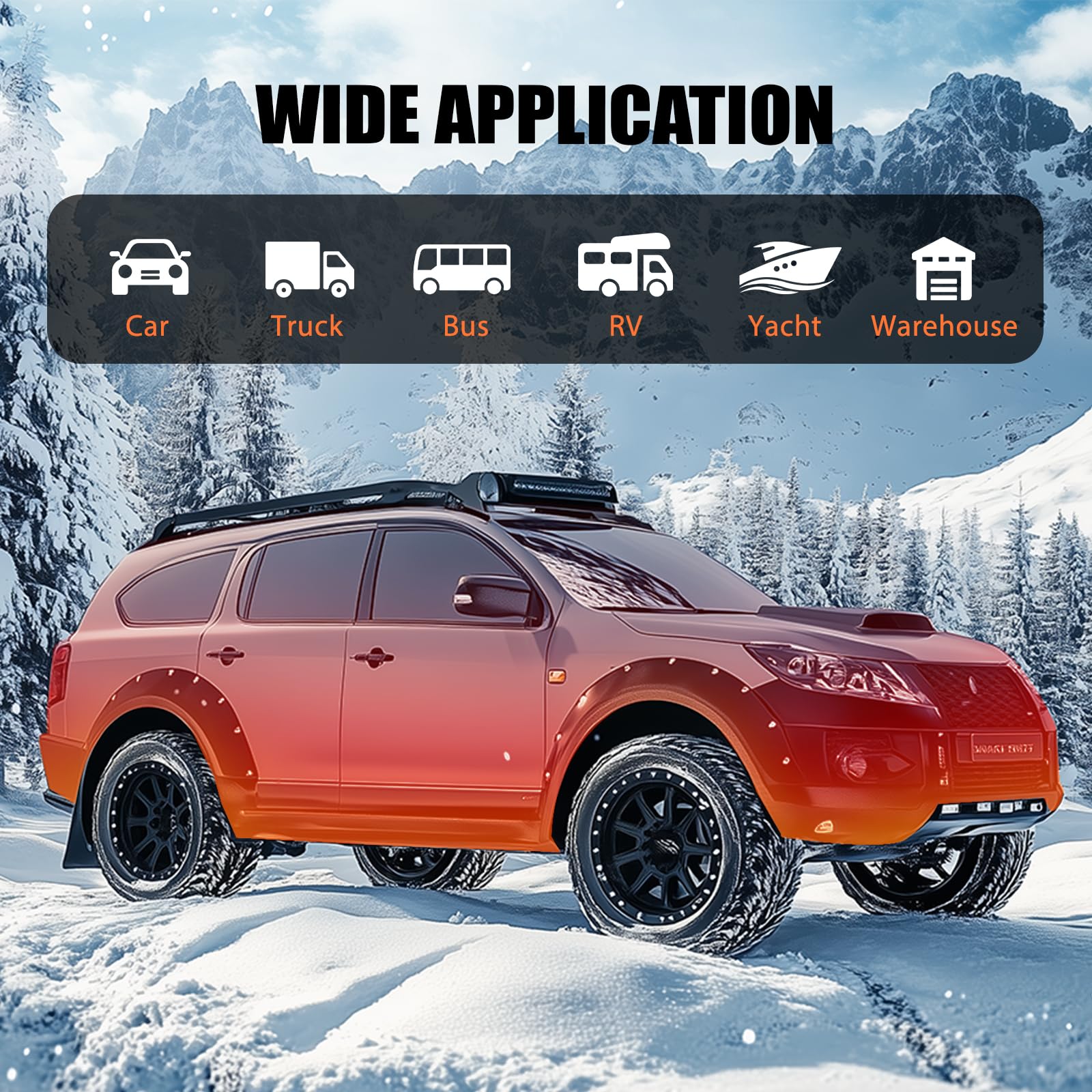 5KW Diesel Heater - 12V All in One with LCD Display and Remote Control, Intelligent Constant Temperature Heater for Truck, RV, Trailer, Camper, Van, Boat and Indoors (orange)