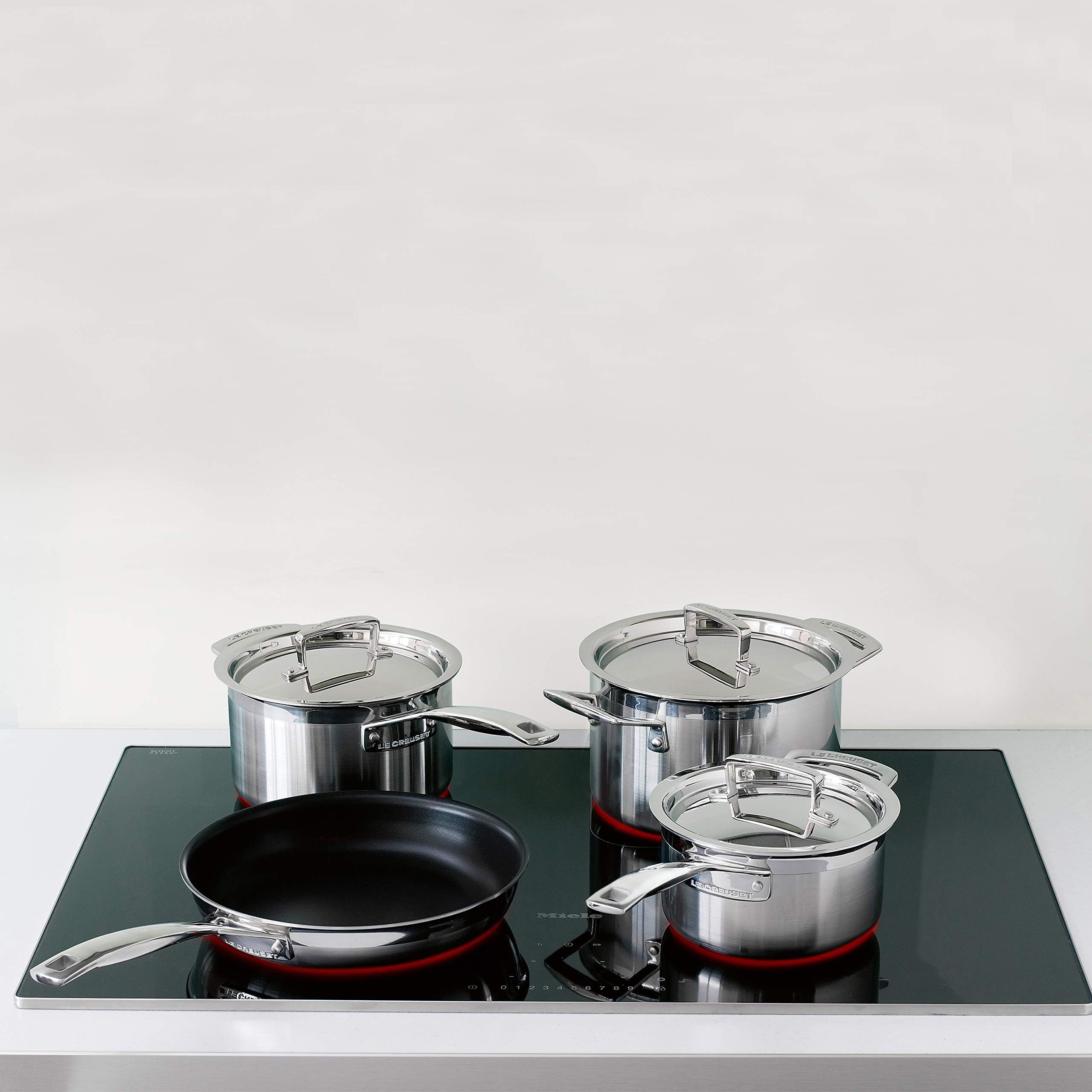 Le Creuset 3-Ply Stainless Steel Cookware Set, 5 Pieces , Silver, 96209400001000