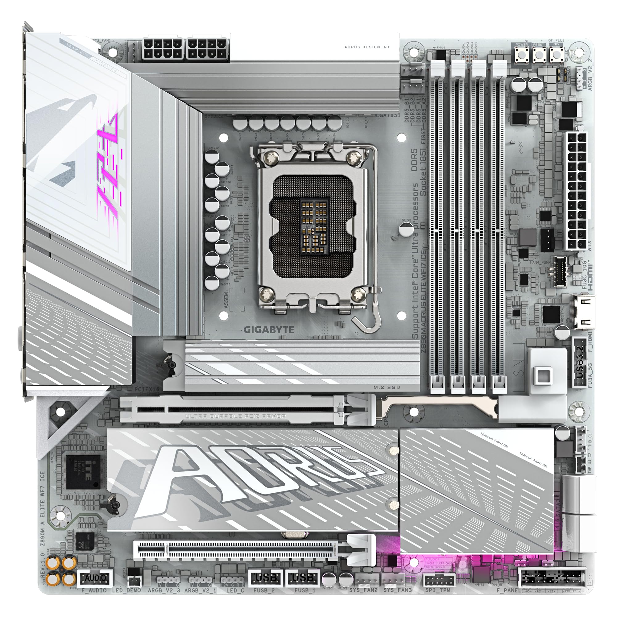 GIGABYTE Z890I AORUS ULTRA Motherboard - Supports Intel Core Ultra (Series 2) CPUs, 8+1+2 phases VRM, up to 8800MHz DDR5 (OC), 1xPCIe 5.0 + 1xPCIe 4.0, Wi-Fi 7, 2.5GbE LAN, Thunderbolt 4