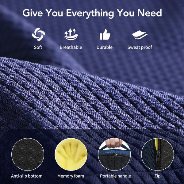 Feagar Seat Cushion for Back Pain - Orthopedic Non-Slip Memory Foam Coccyx Cushion for Tailbone Relief Sciatica Hemorrhoid, Office Chair Cushions