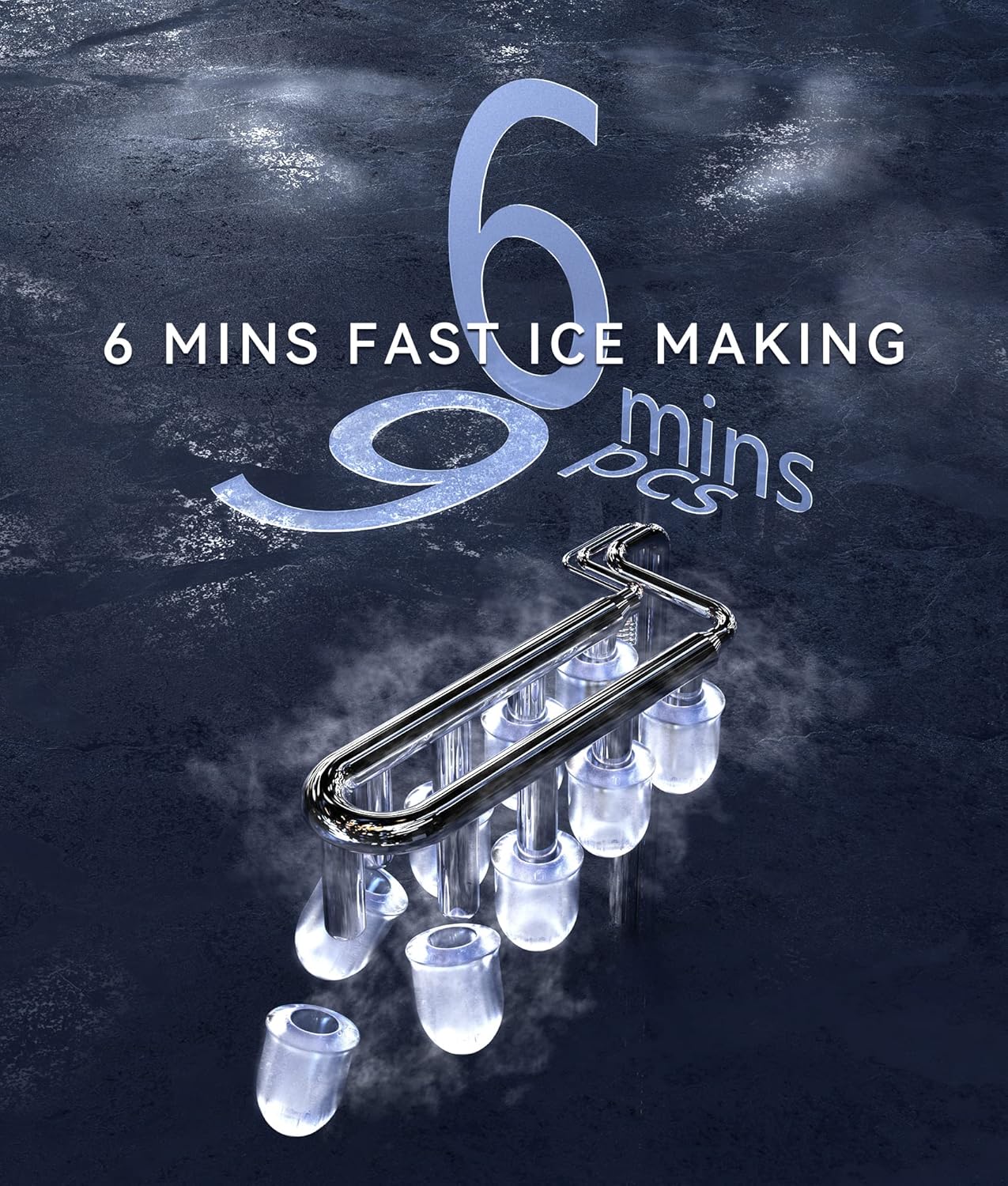 ecozy Ice Maker Machine, Portable Ice Machine, 9 Ice Cubes in 6 Mins, 12KG in 24Hrs, 2 Sizes of Ice, Self-Cleaning Ice Cube Maker, Countertop Ice Maker for Home/Office/Kitchen/Bar