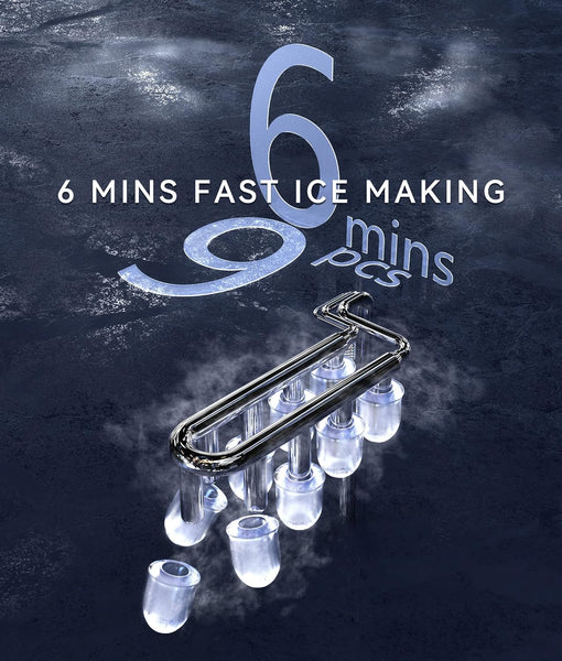 ecozy Ice Maker Machine, Portable Ice Machine, 9 Ice Cubes in 6 Mins, 12KG in 24Hrs, 2 Sizes of Ice, Self-Cleaning Ice Cube Maker, Countertop Ice Maker for Home/Office/Kitchen/Bar