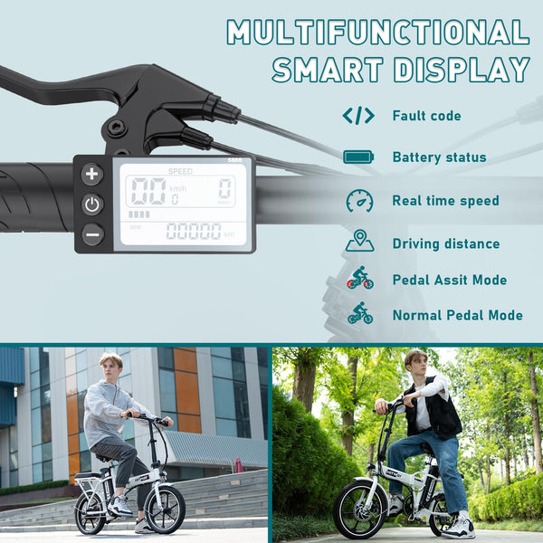 HITWAY Electric Bike E Bike Foldable City Bikes 36V/10.4AH Battery, 250W Motor, Assist Range Up to 35-90KM BK5S Electric Bicycles