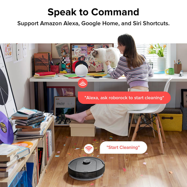 roborock Q5 Pro+ Robot Vacuum Cleaner with Mop, Self Emptying, 5500Pa, DuoRoller Brush, Up to 7 Weeks of Hands Free Cleaning, Precise Navigation, Robot Vacuum and Mop, Ideal for Hard Floors, Pet Hair