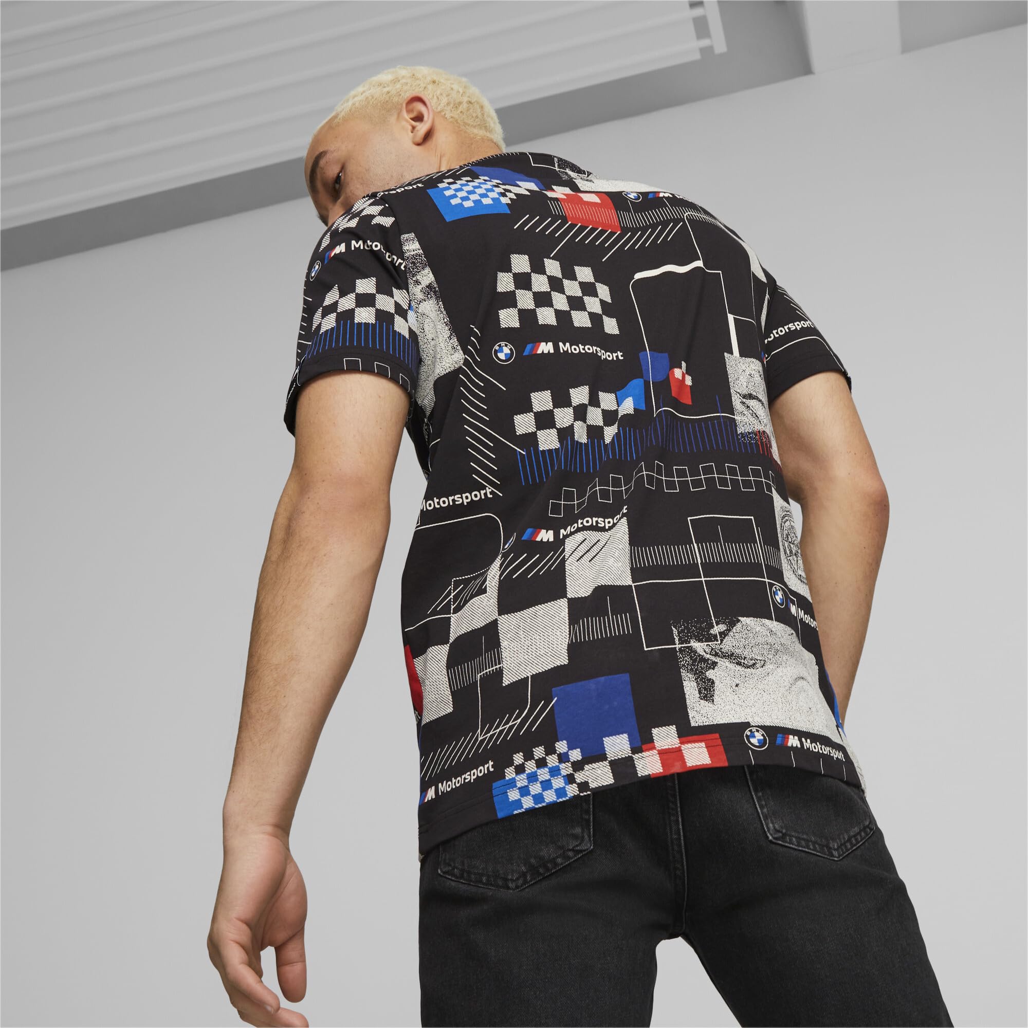 PUMA Men's BMW M Motorsport All Over Print Tee T-Shirt