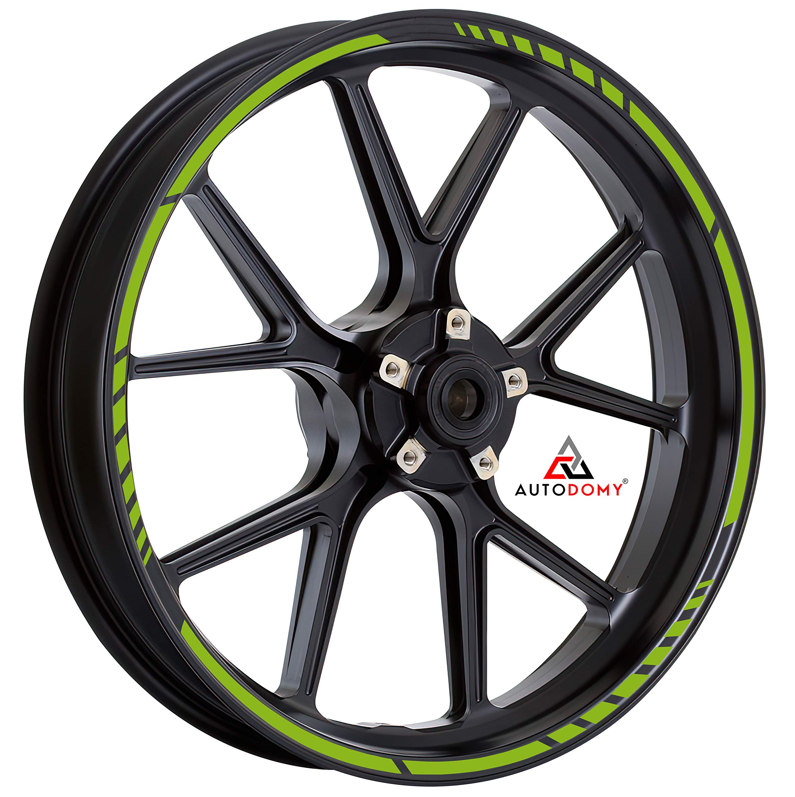 Pack 6 Units Wheel Rim Stickers Desing Sport | Complete set for 2 Motorcycle Wheel Stripes 15" to 19" Resistant Rain and UV | Motorbike Stickers Black