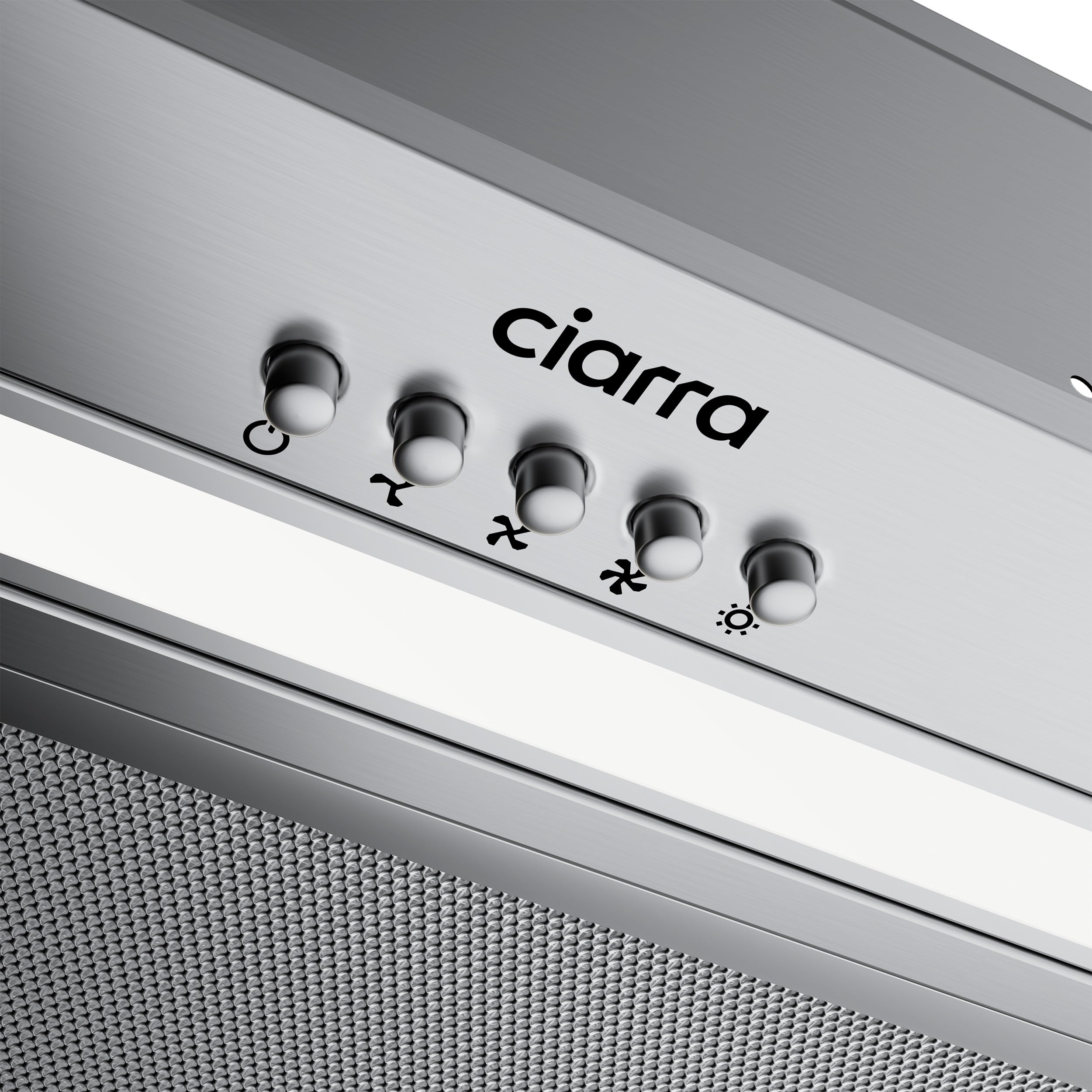 CIARRA Integrated Cooker Hood 52cm CBCS5913A Stainless Steel Built in Extractor Hood LED Light 3 Speeds Undercabinet Extractor Fan