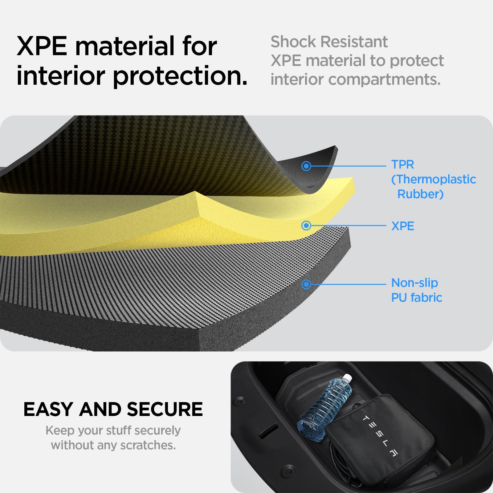 Spigen Tesla Model Y (~2024) Front Trunk Mat Cargo Liner, All Weather Floor Mats, Boot Liner, Waterproof, Easy To Clean Material, Designed for Model Y Accessories - Carbon Edition