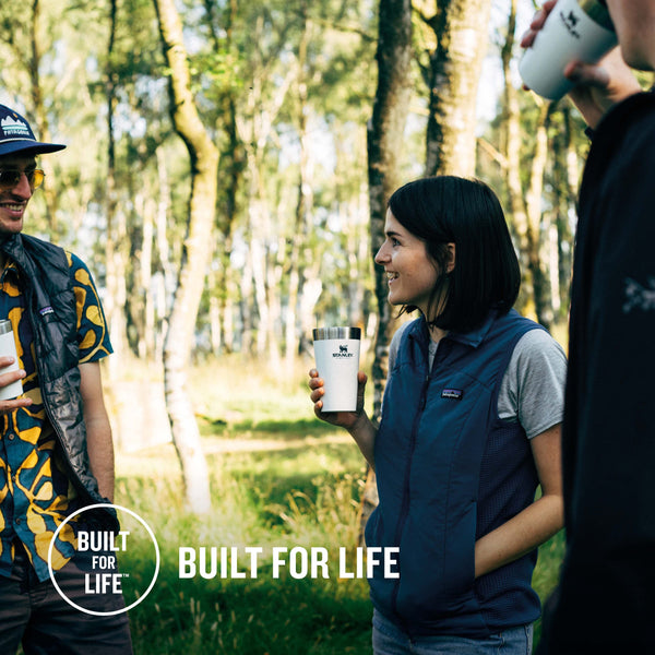 Stanley Adventure Stacking Beer Pint 0.47L - Travel Mug Keeps Drinks Cold For 4 Hours - Stainless Steel Thermal Cup - Stacks Infinitely - Double Wall Vacuum Insulation - Dishwasher Safe - Matte Black