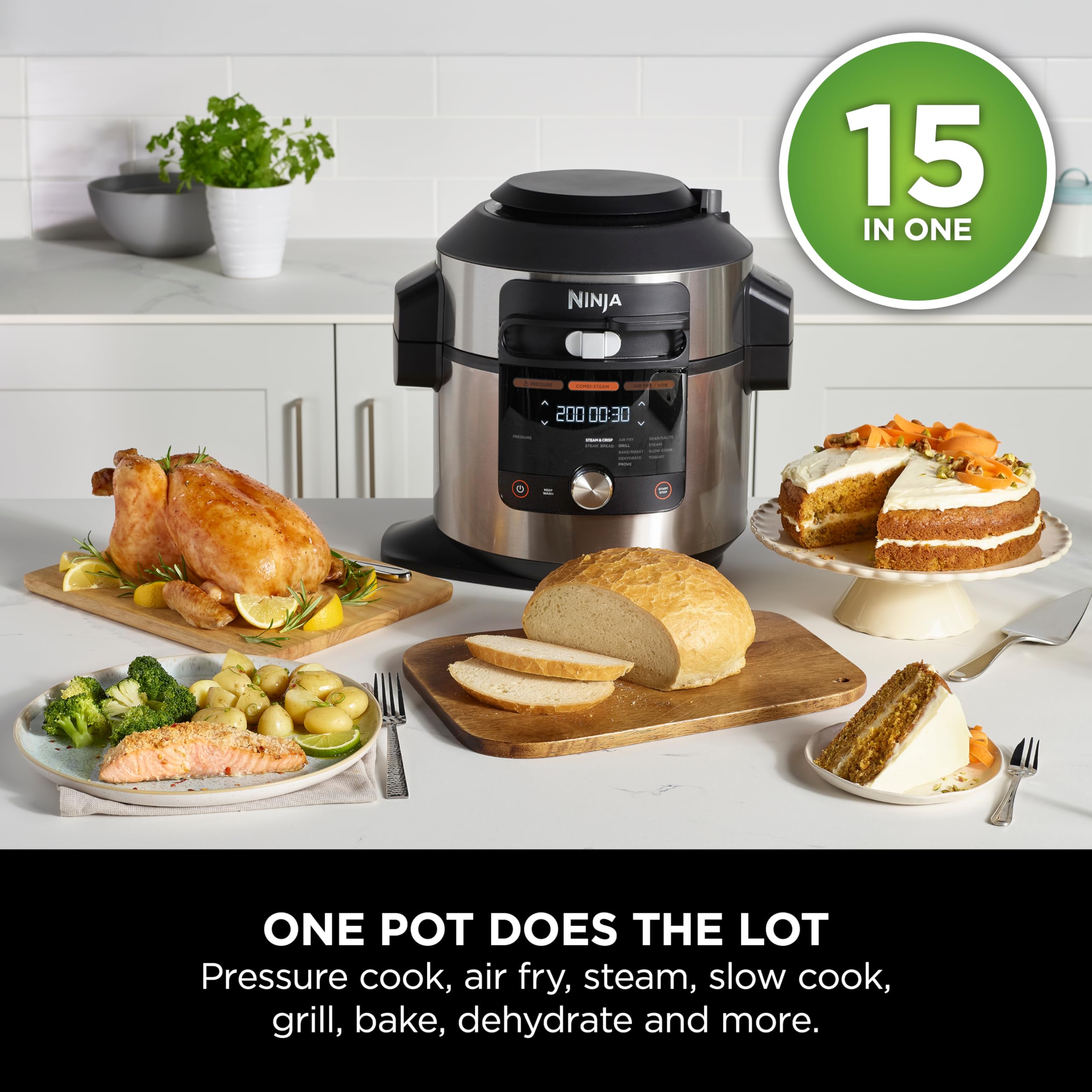 Ninja Foodi MAX 14-in-1 SmartLid Multi Cooker, 7.5L Electric Pressure Cooker & Air Fryer, Combi-Steam, Slow Cook, Bake, Grill, Copper/Black Amazon Exclusive OL650UKCP