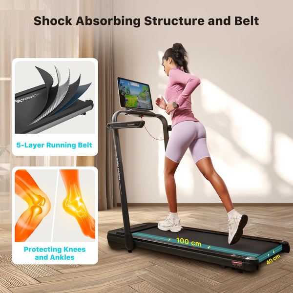Mobvoi Home Treadmill SE 3 in 1 Foldable Treadmill for Home Walking Pad 2.5 HP Compact Portable folding Under Desk Running Machine with Remote Control LED Display for Home Office 12 km/h